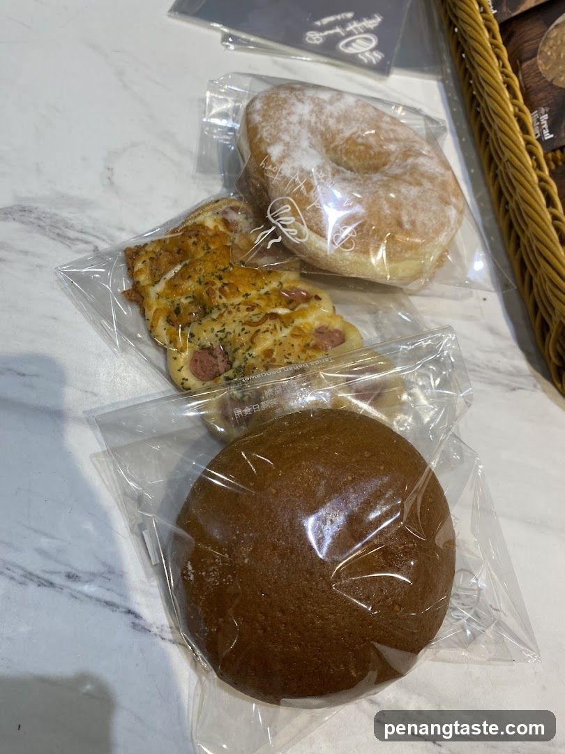 Packaged Bakery Items on Marble Surface