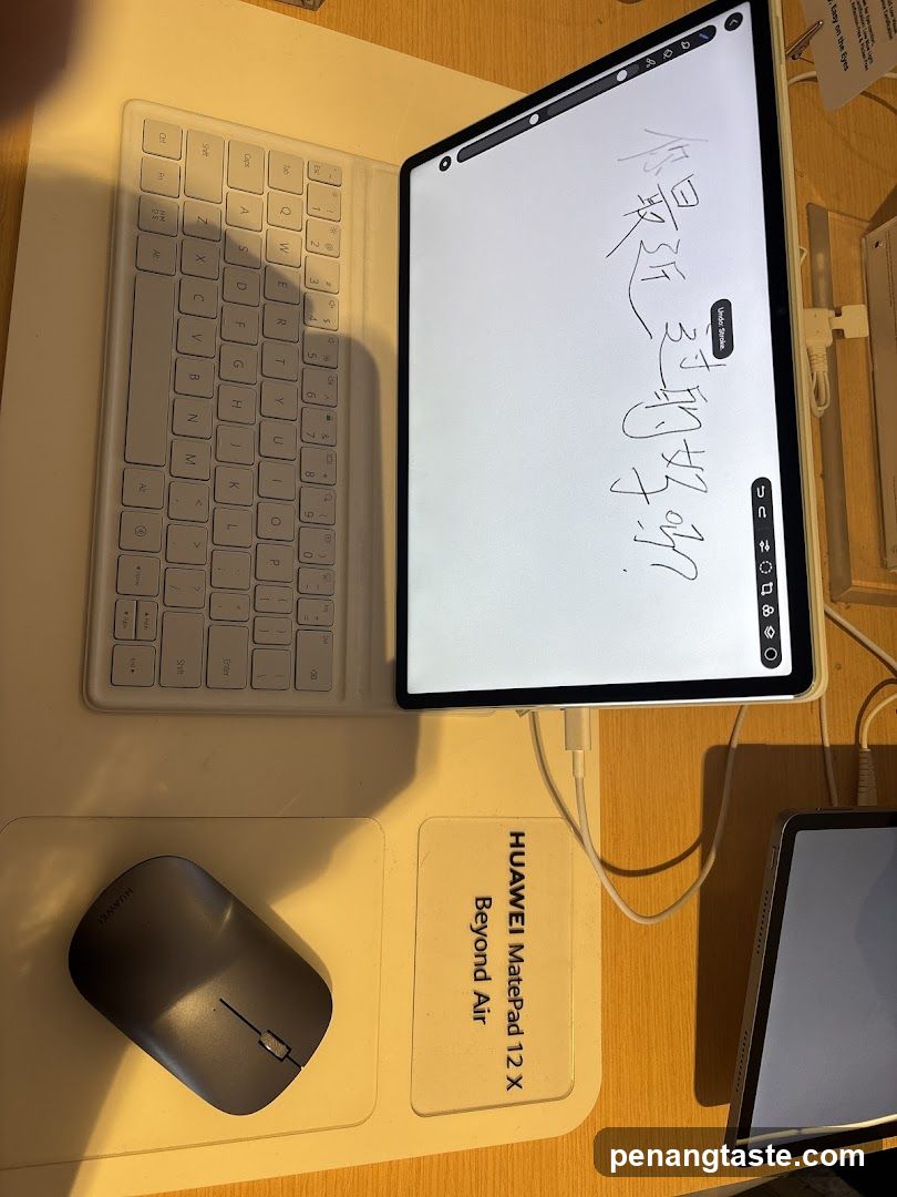 Huawei MatePad 12 X setup with handwritten note