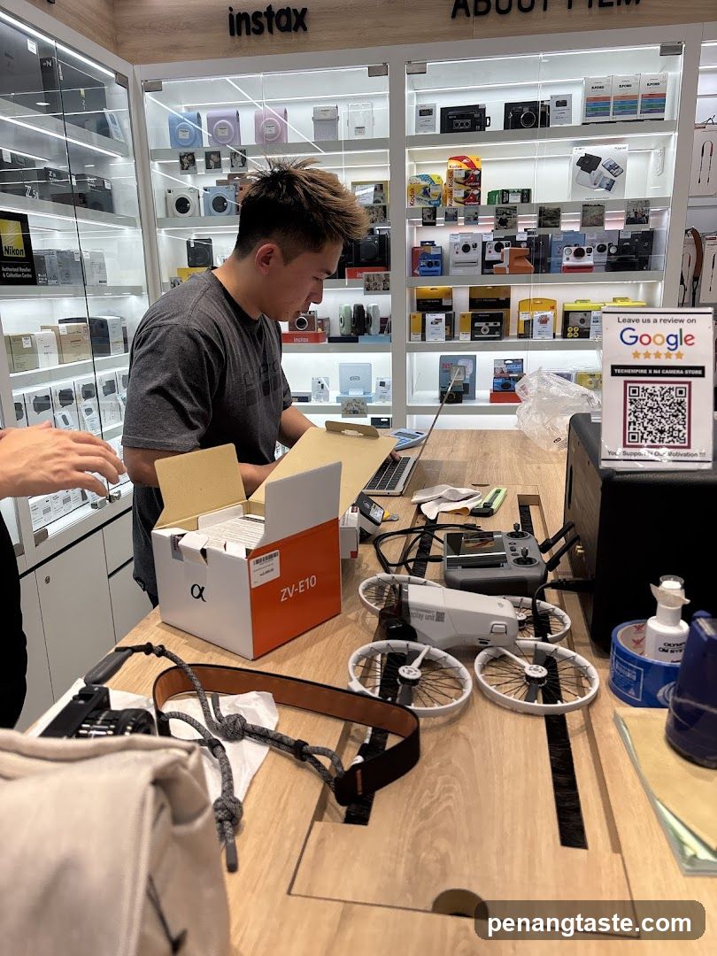 Instax Store Interior with Drone Setup