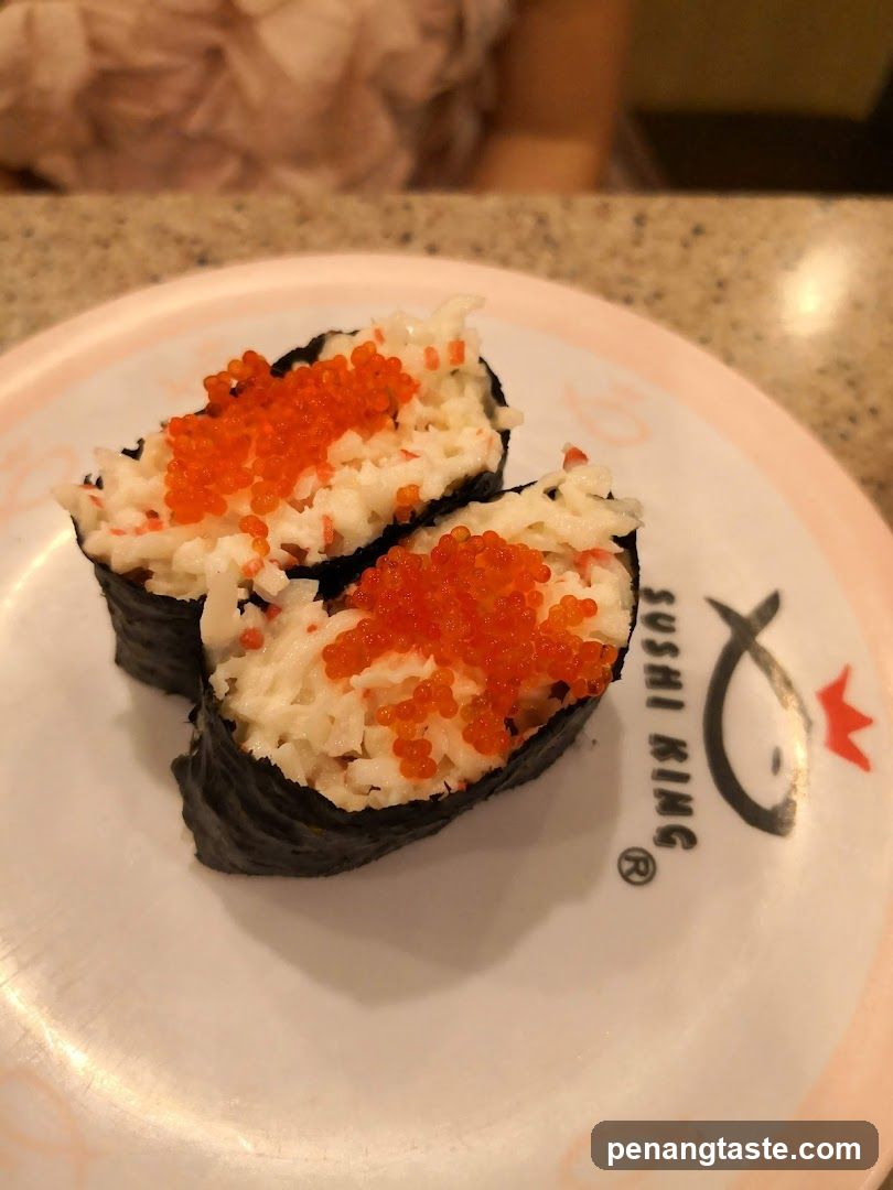 Sushi with roe on plate