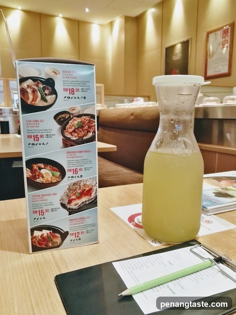 Dining Table with Menu and Drink