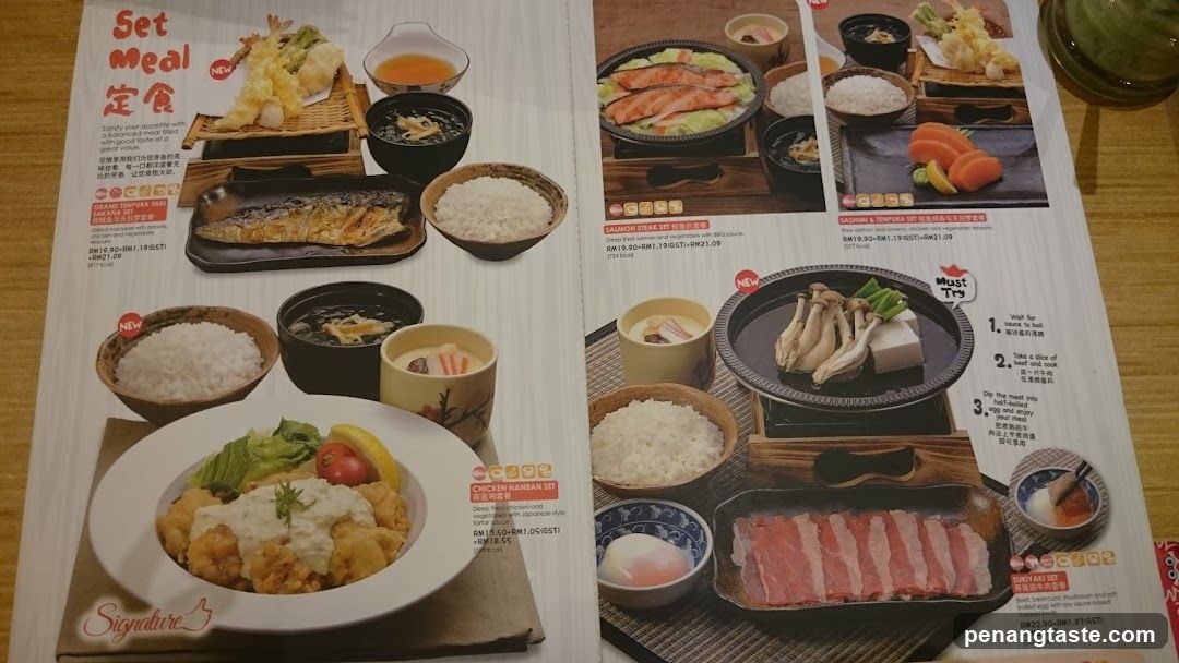 Japanese Restaurant Menu Spread