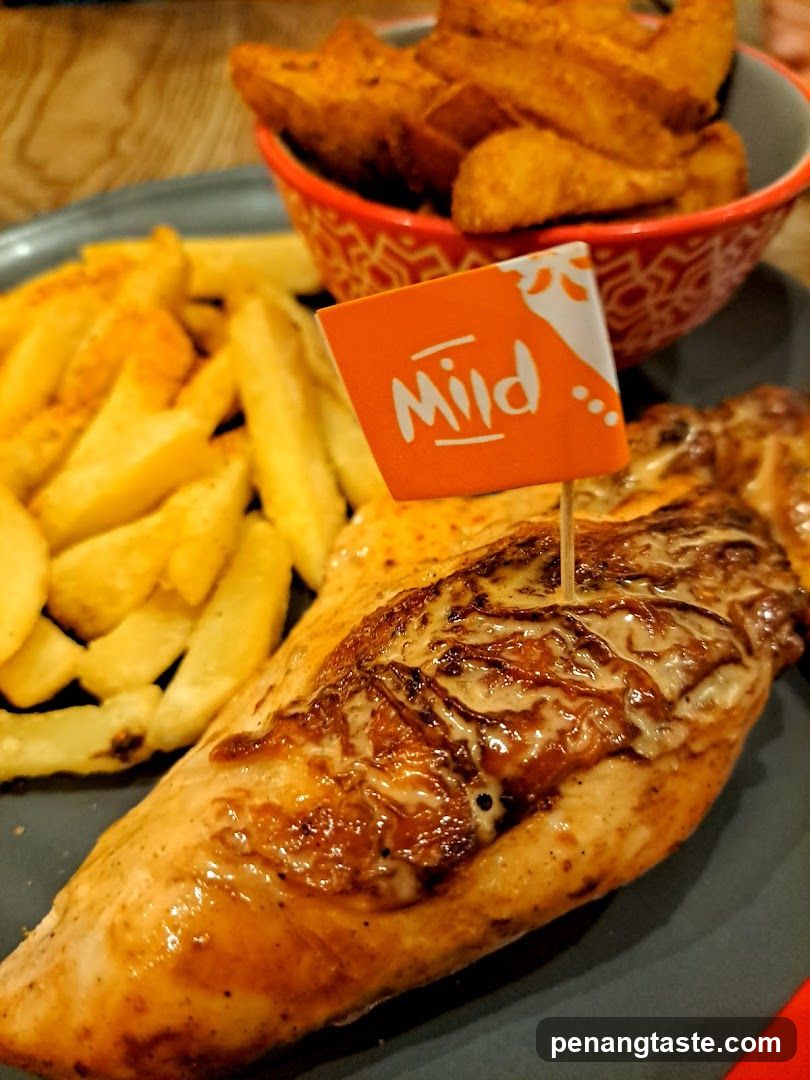 Grilled Chicken with Fries and Sweet Potato Wedges