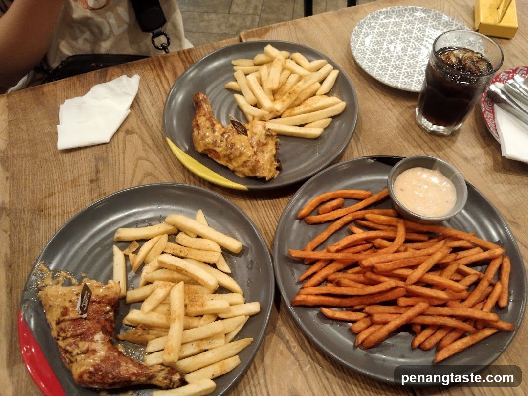 Dining Table with Fries and Chicken