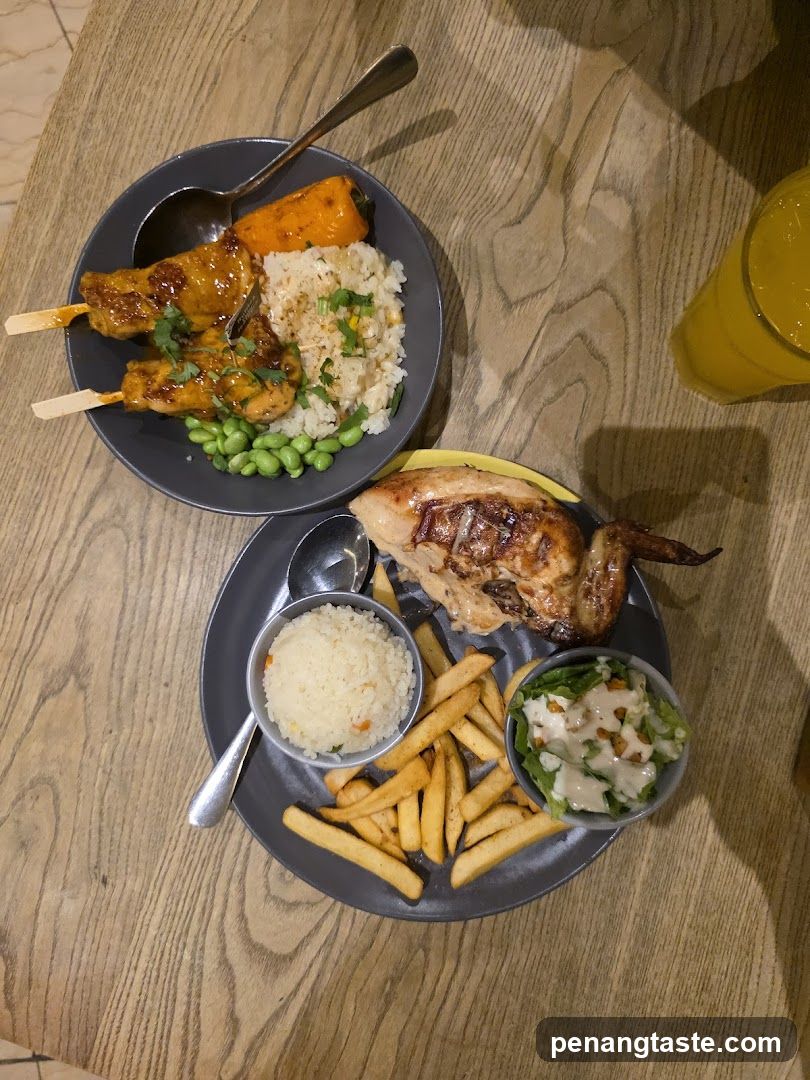 Meal on wooden table