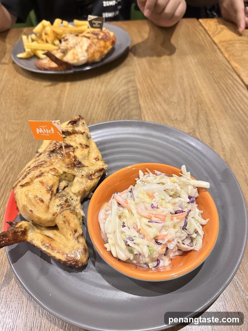 Grilled Chicken with Coleslaw and Fries