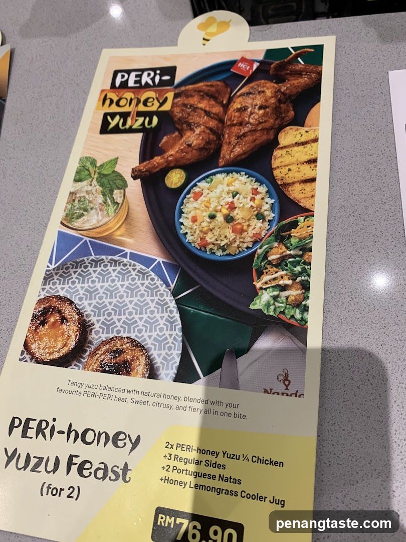 Peri-honey Yuzu Feast Menu Card