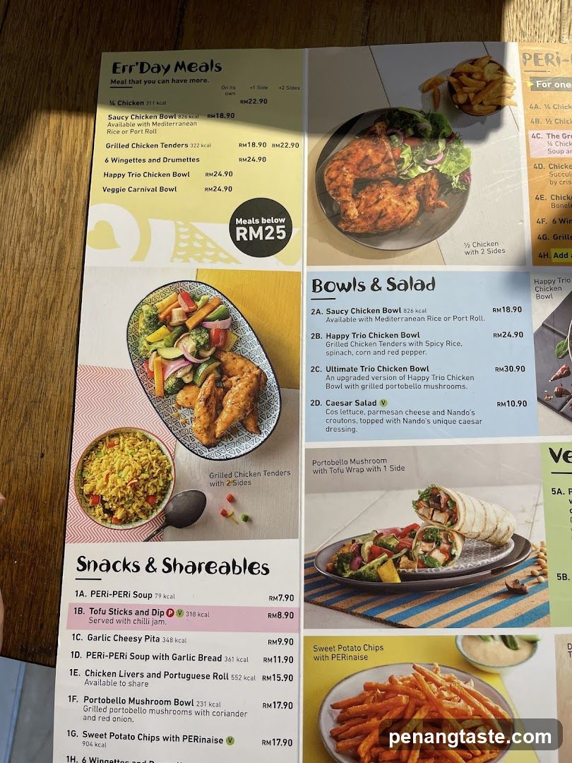 Err'Day Meals & Snacks Menu