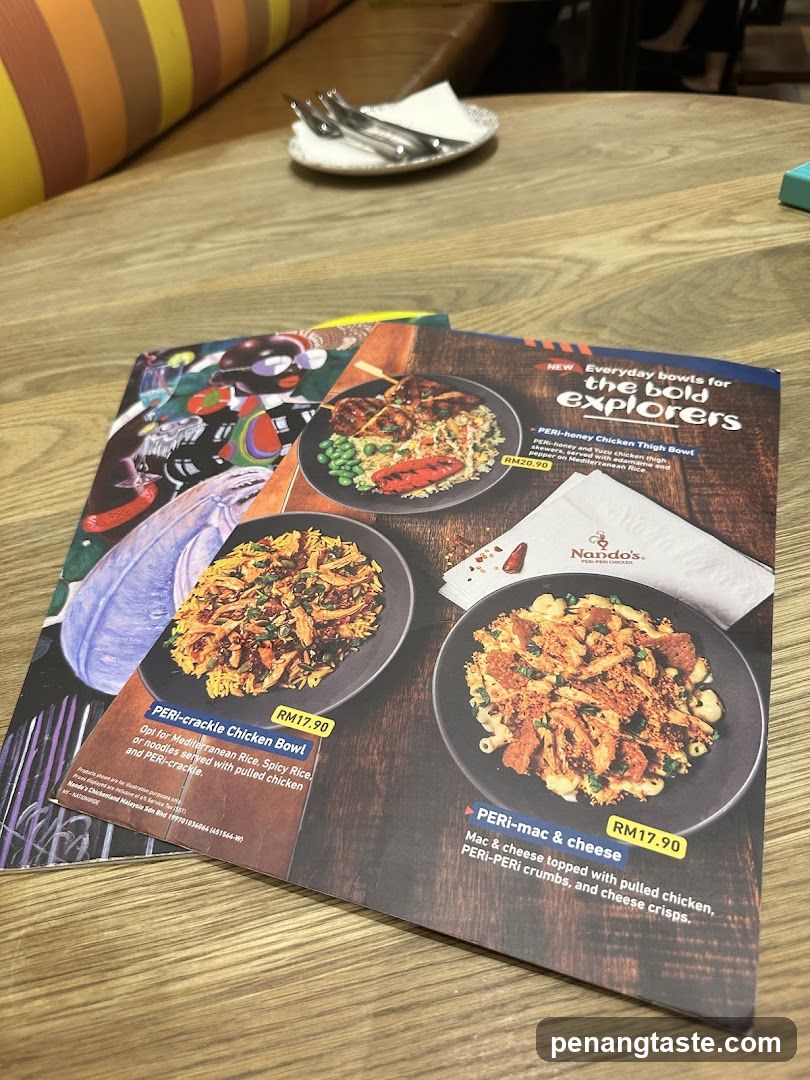 Nando's Menu Display