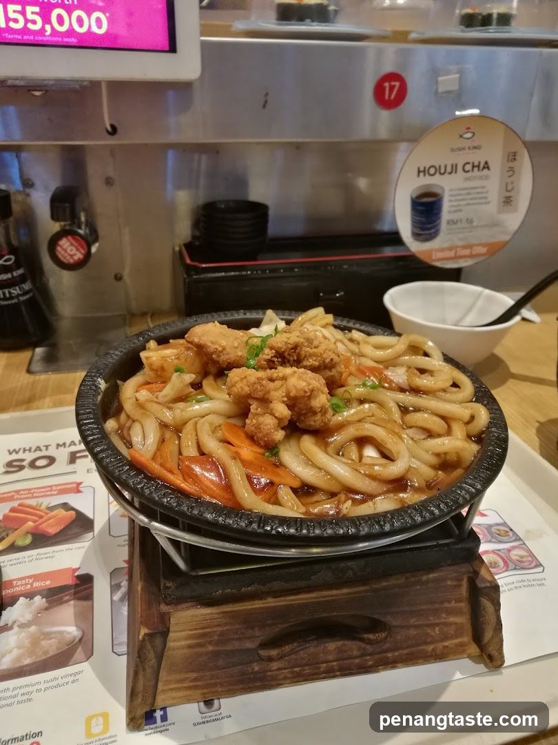 Sizzling Udon with Fried Chicken
