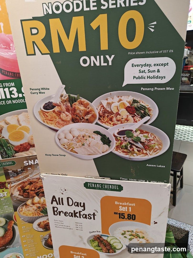 Penang Chendul Noodle Series Menu Display