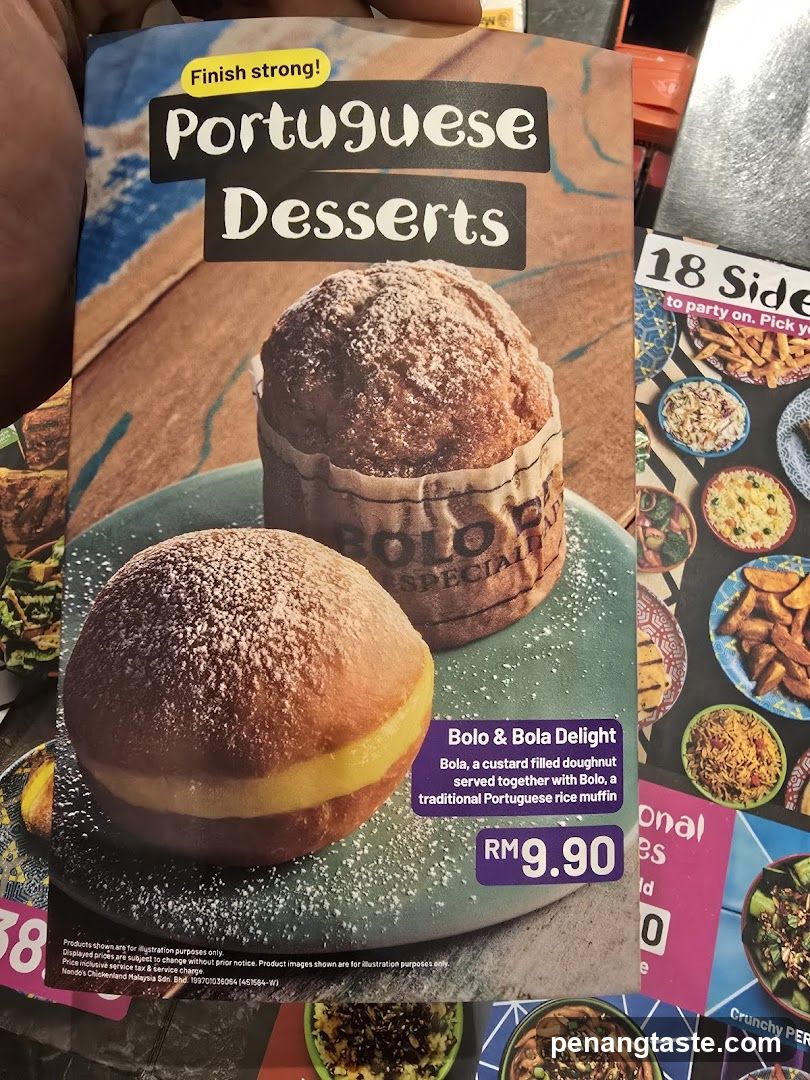 Portuguese Desserts Menu Page
