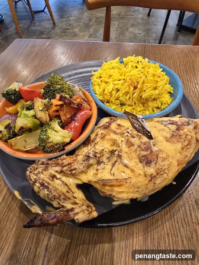 Roasted Chicken Meal with Rice and Vegetables