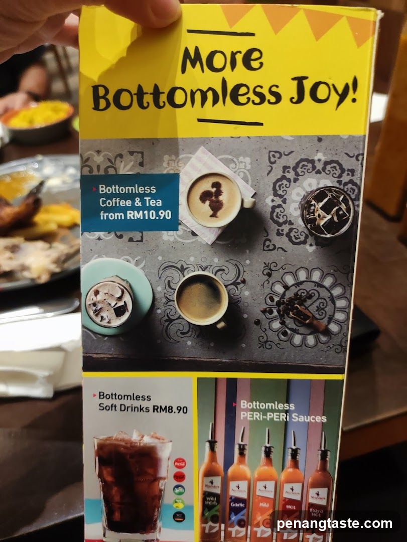 Bottomless Joy Menu Flyer