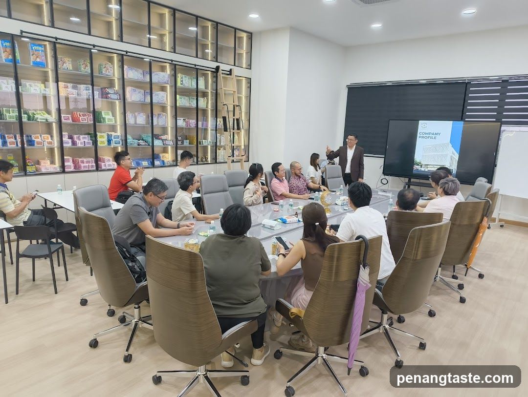 Meeting in Conference Room with Product Display