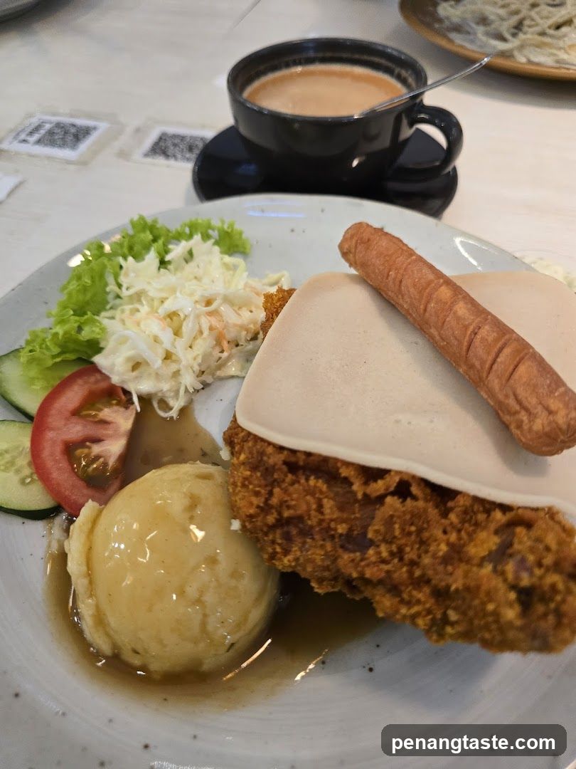 Fried Chicken Meal with Coffee