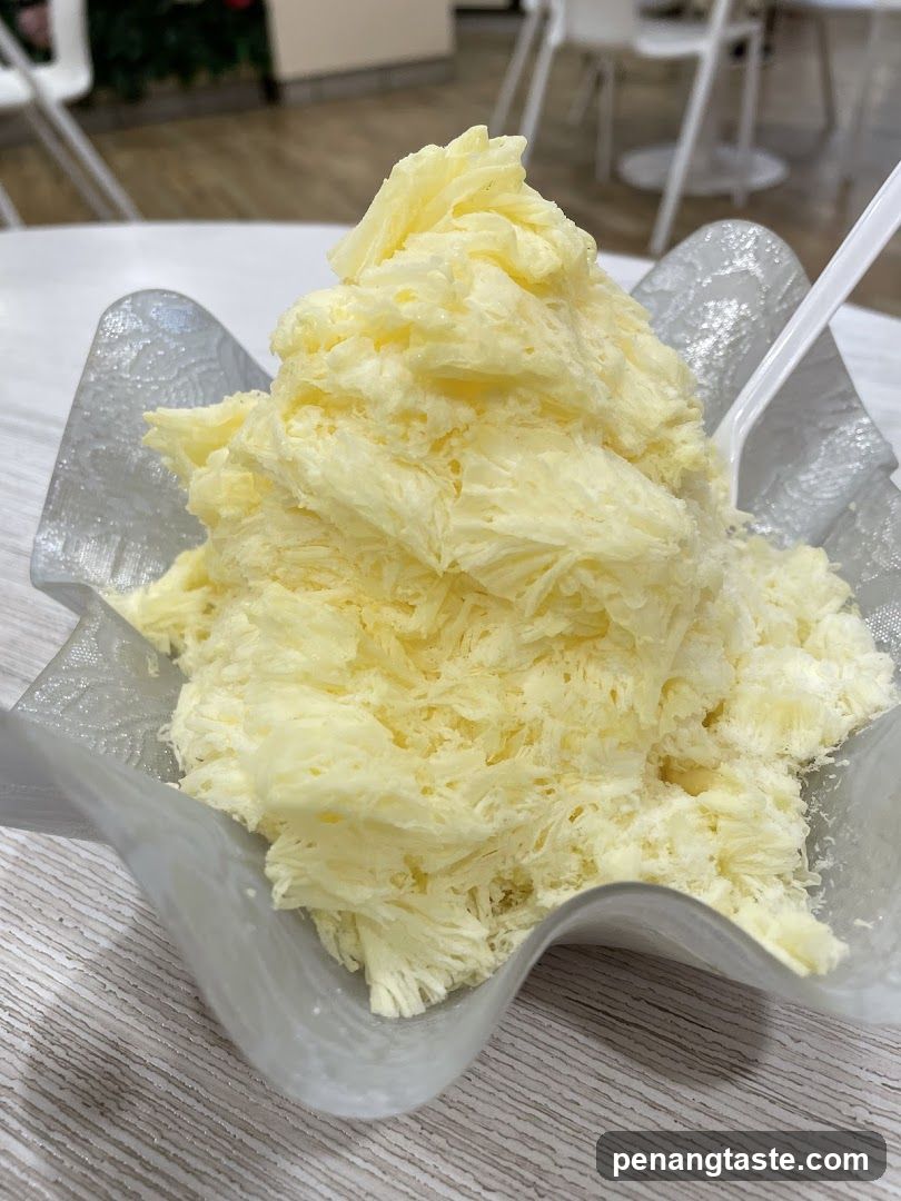 Yellow Shaved Ice Dessert
