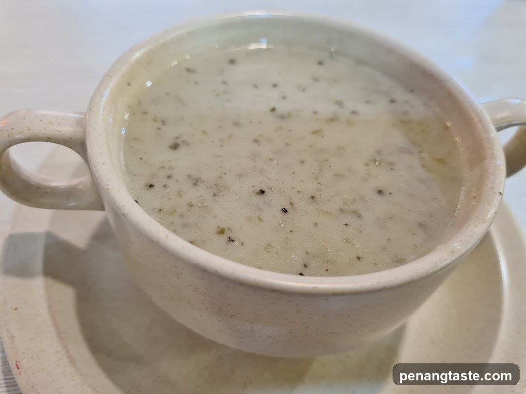Creamy Soup in Ceramic Bowl