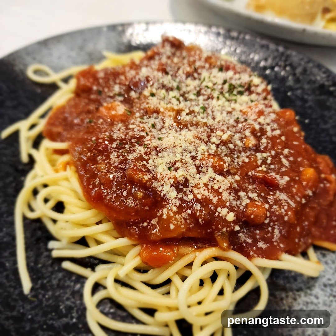 Spaghetti with Tomato Sauce and Parmesan