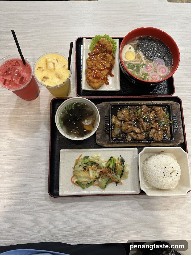 Japanese-style meal spread