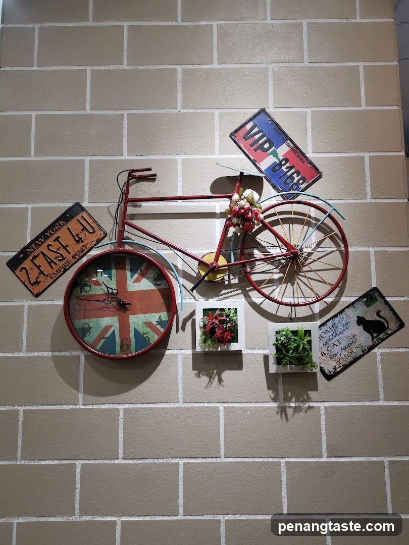 Bicycle Wall Art with Clock and License Plates