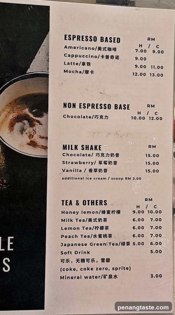 Coffee Menu