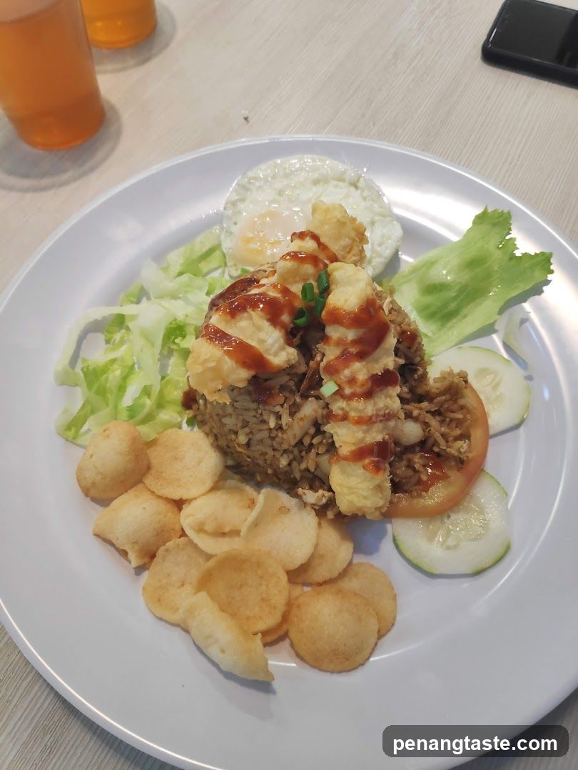 Fried Rice with Tempura and Chips