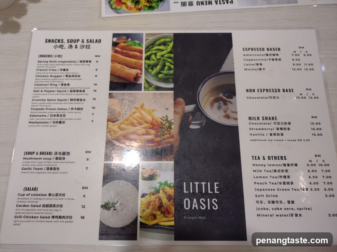 Little Oasis Menu