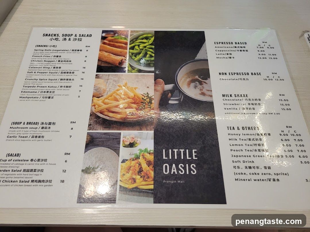Little Oasis Menu