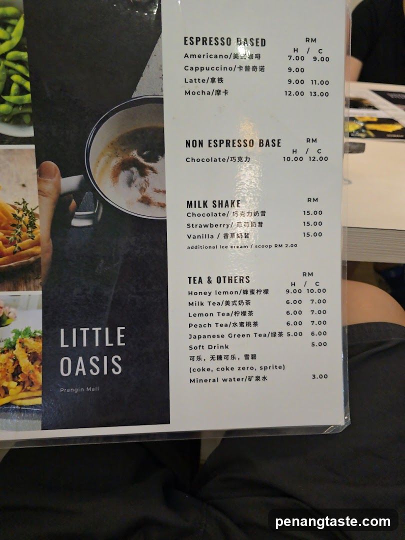 Little Oasis Menu