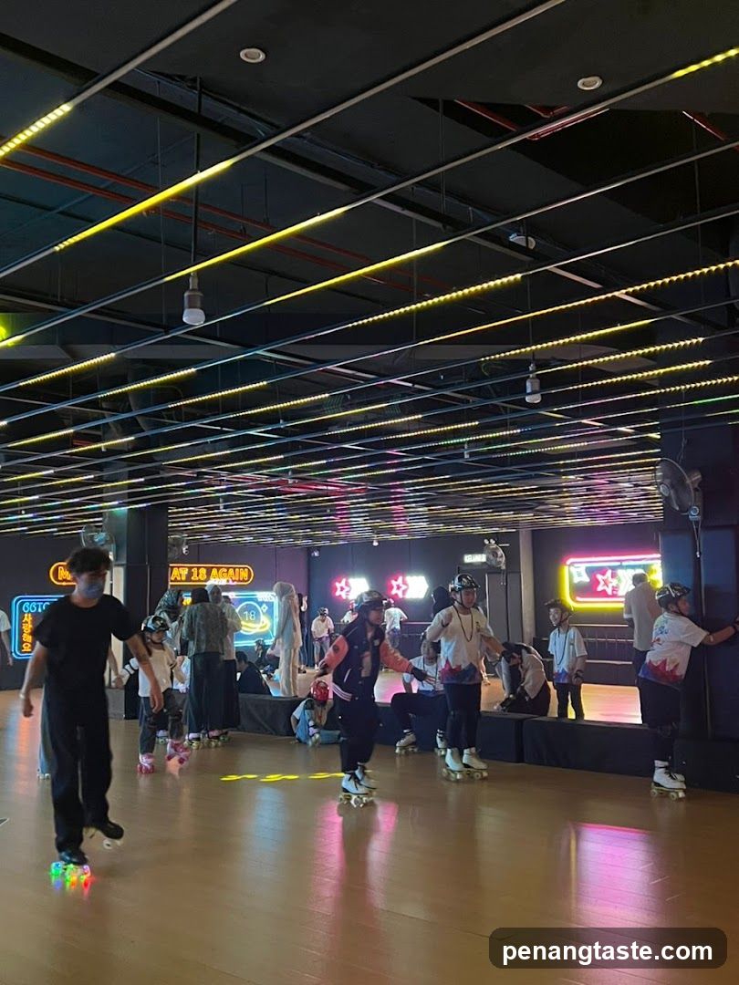 Indoor Roller Skating Scene