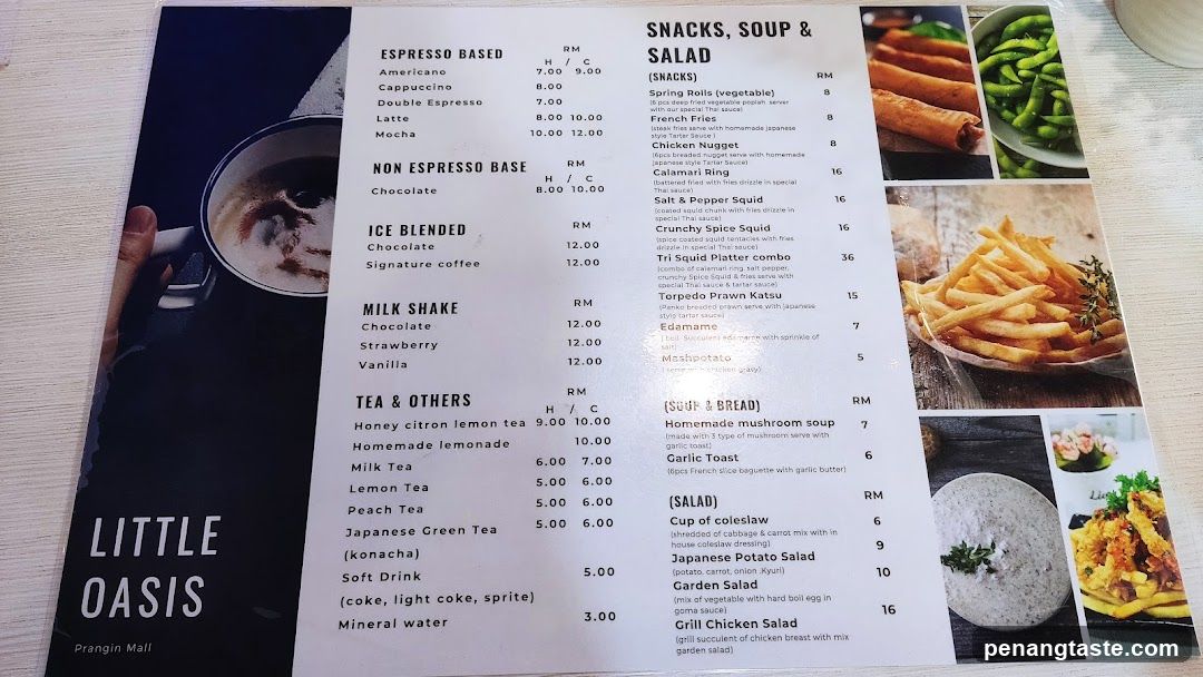 Little Oasis Menu