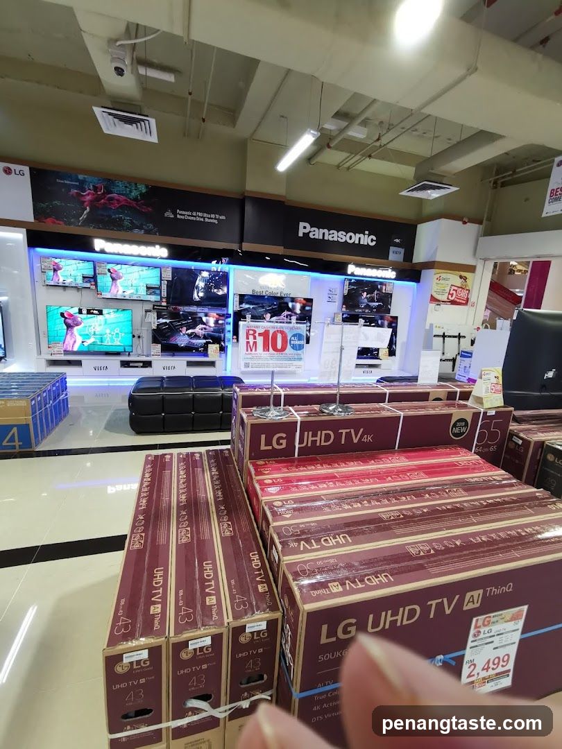 Electronics Store Interior with LG and Panasonic Displays