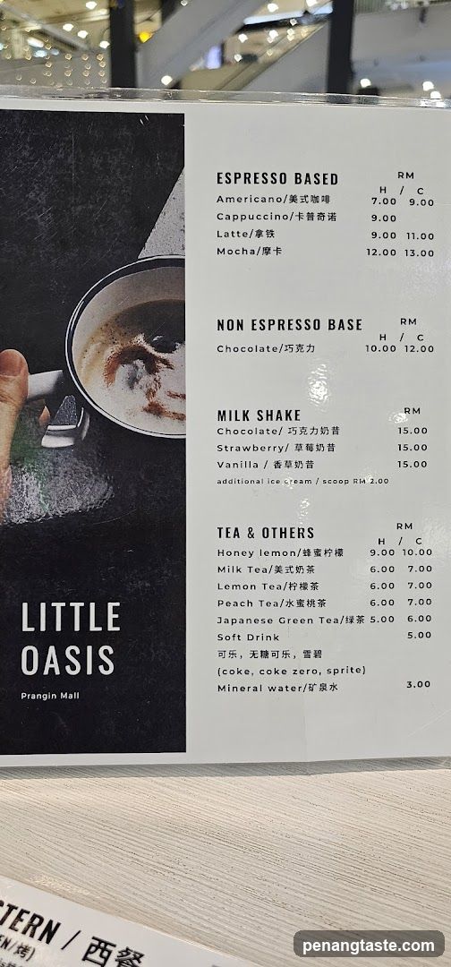 Little Oasis Menu