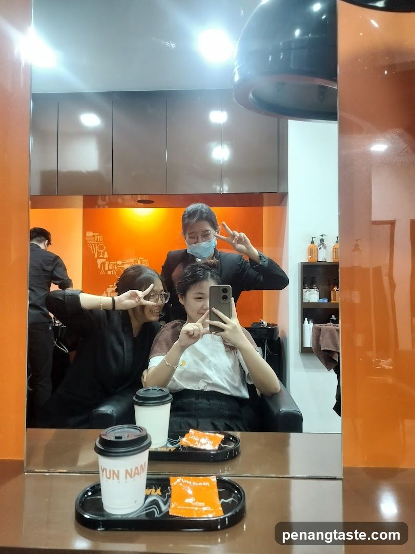 Hair Salon Interior Mirror Selfie