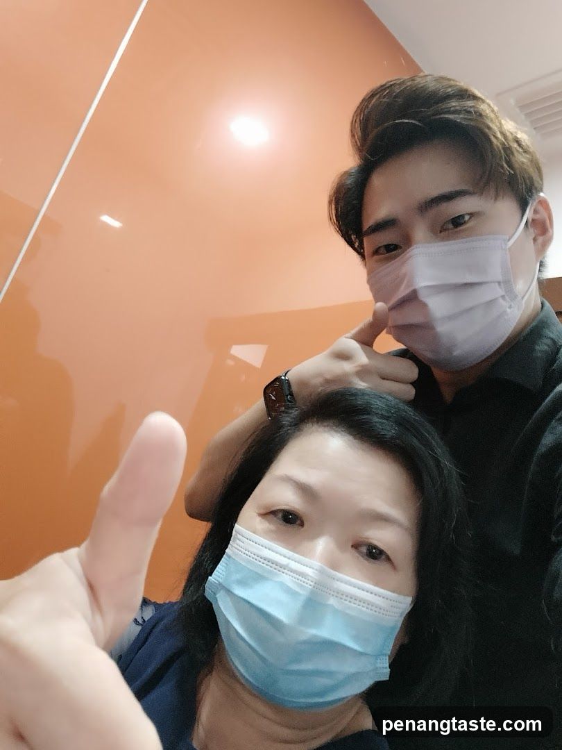 Selfie with masks indoors
