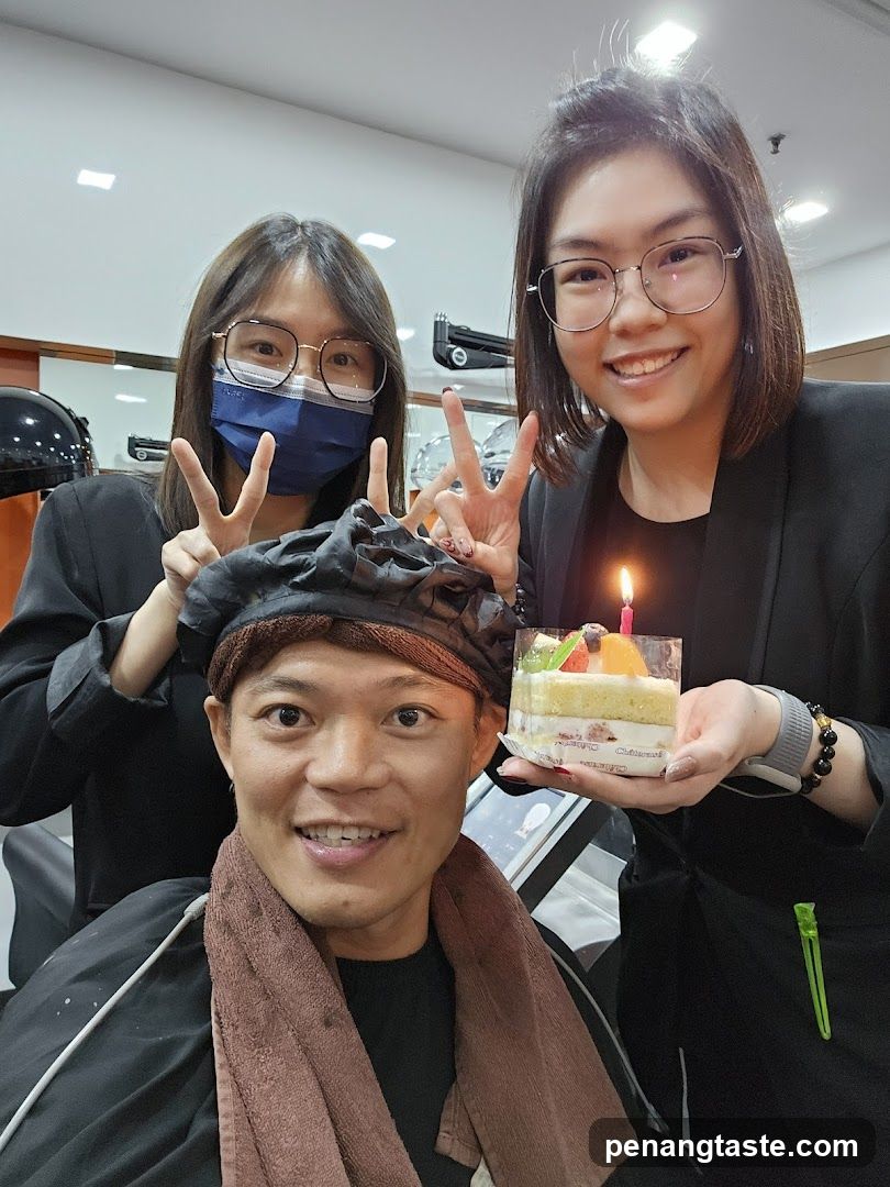 Birthday celebration at salon