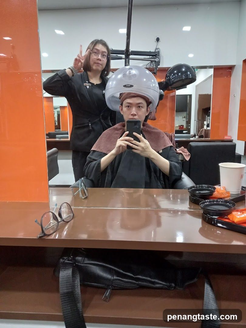 Hair Salon Interior Mirror Selfie