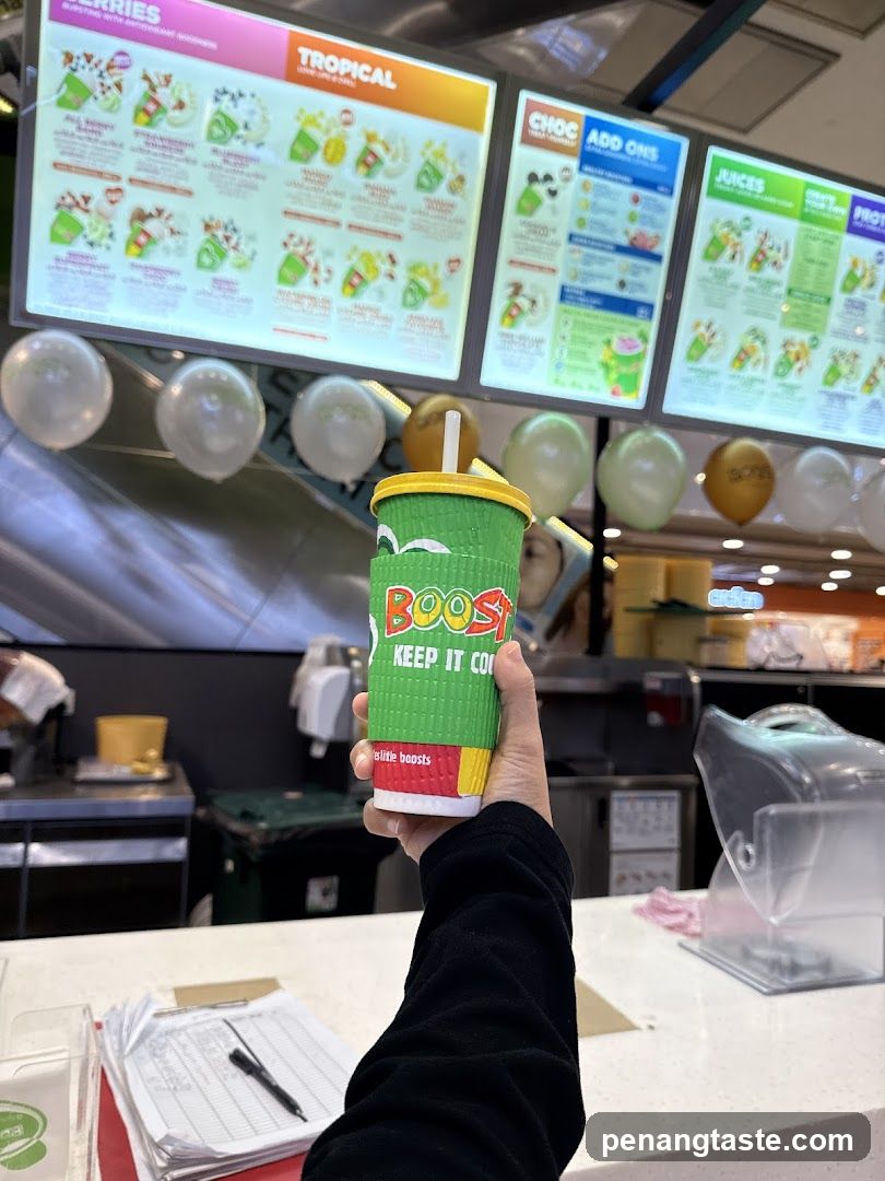 Boost Juice Cup at Counter