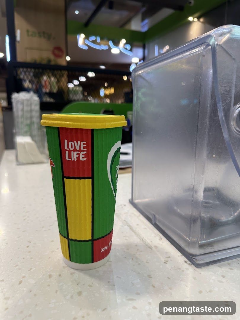 Rasta-themed cup on counter