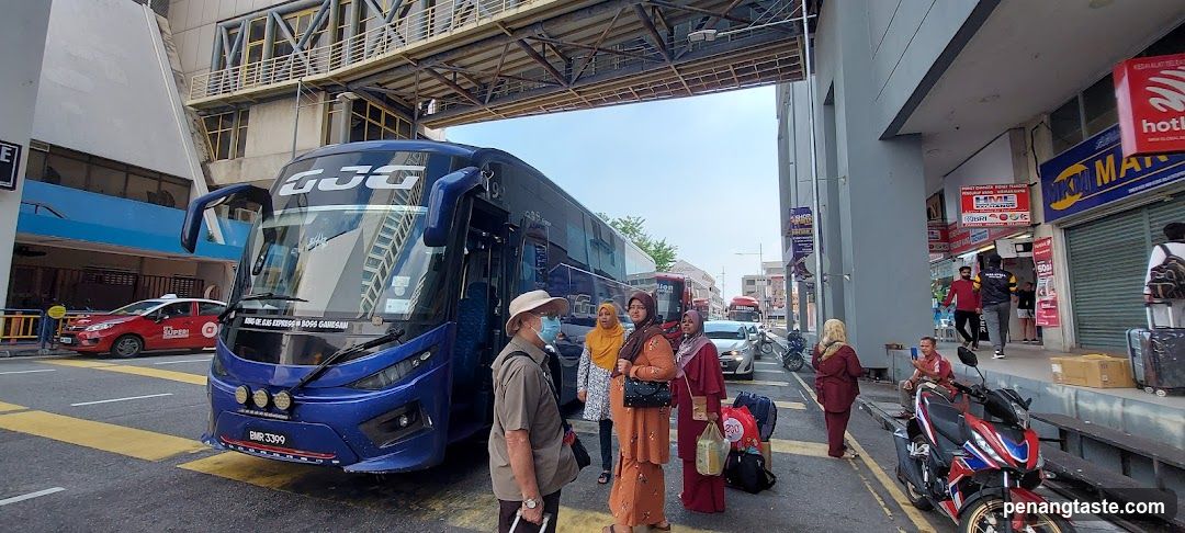 Bus Stop Scene with Passengers and Vehicles