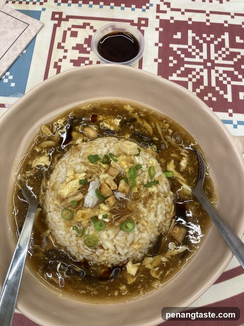 Bowl of Rice with Broth and Tofu