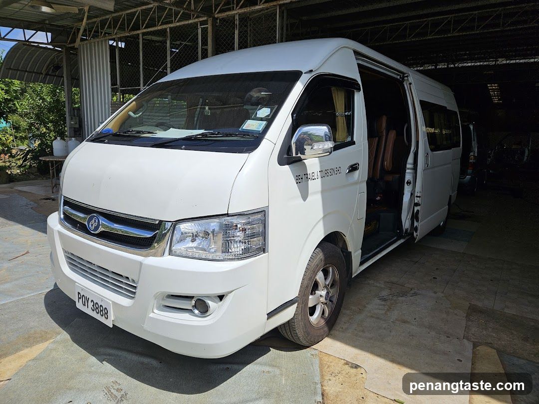 White Minibus with Open Door