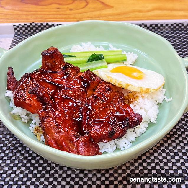Pork Rice Bowl with Fried Egg and Greens