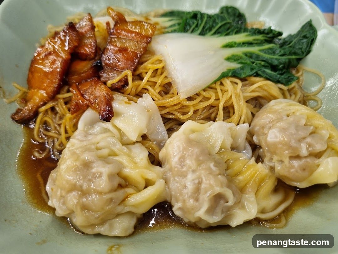 Noodle Dish with Dumplings and Pork