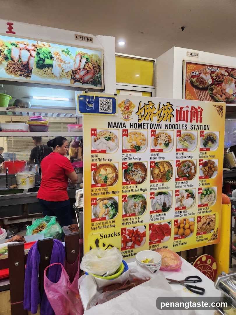 Food Stall Interior with Menu Board