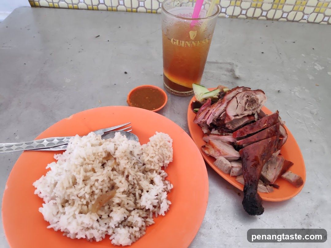 Roast Chicken Meal with Rice and Drink