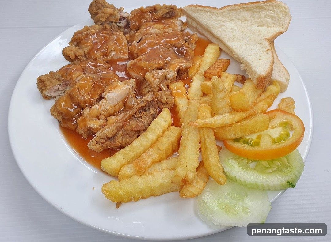 Fried Chicken with Fries and Bread