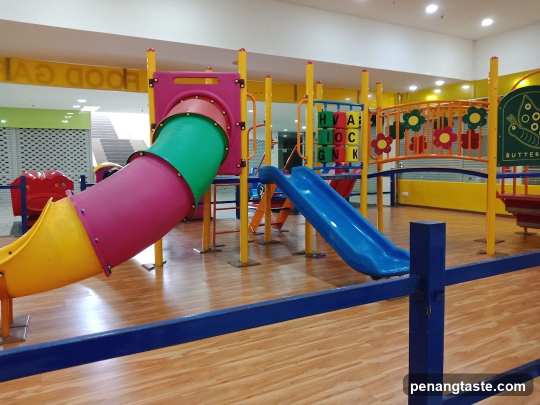 Indoor Play Area with Colorful Slides and Toys
