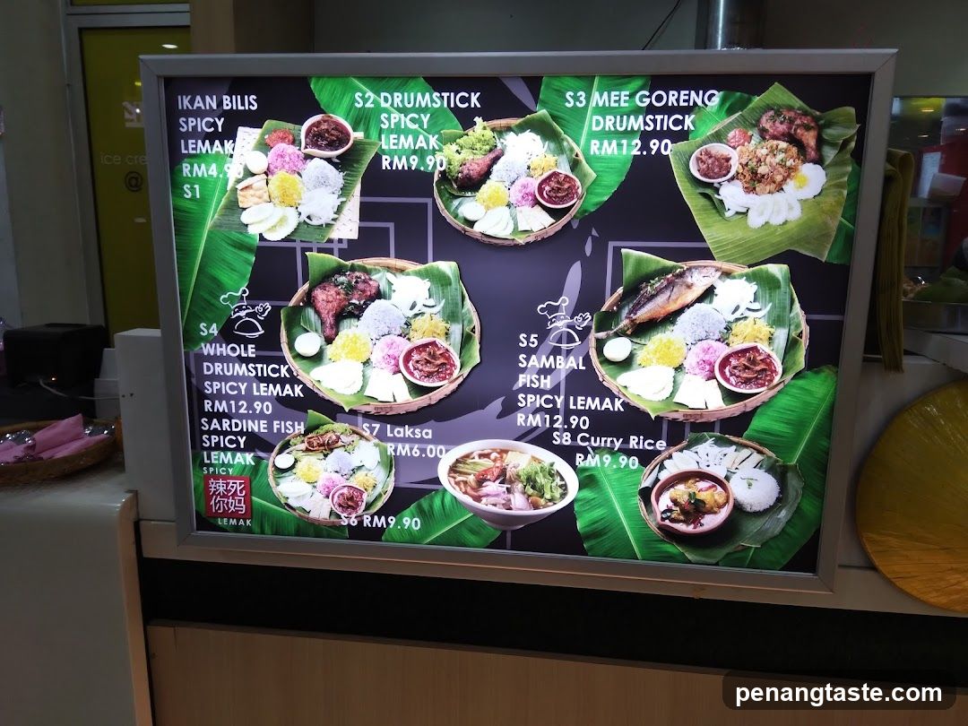 Spicy Lemak Menu Board